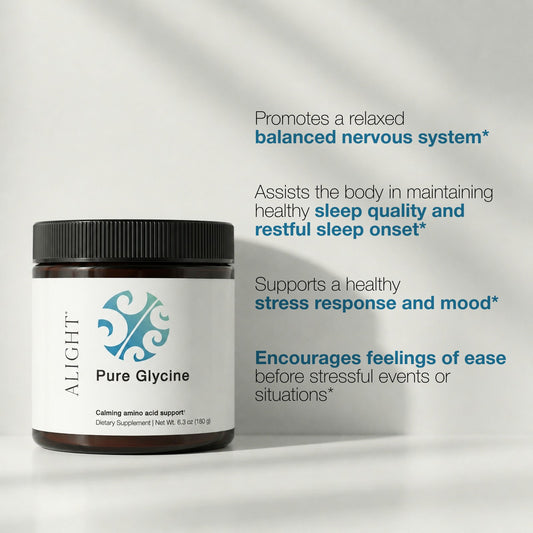 Benefits from Alights Pure Glycine like promoting balanced nervous system activity, healthy stress response and so forth.