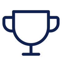 Navy blue outline of a trophy