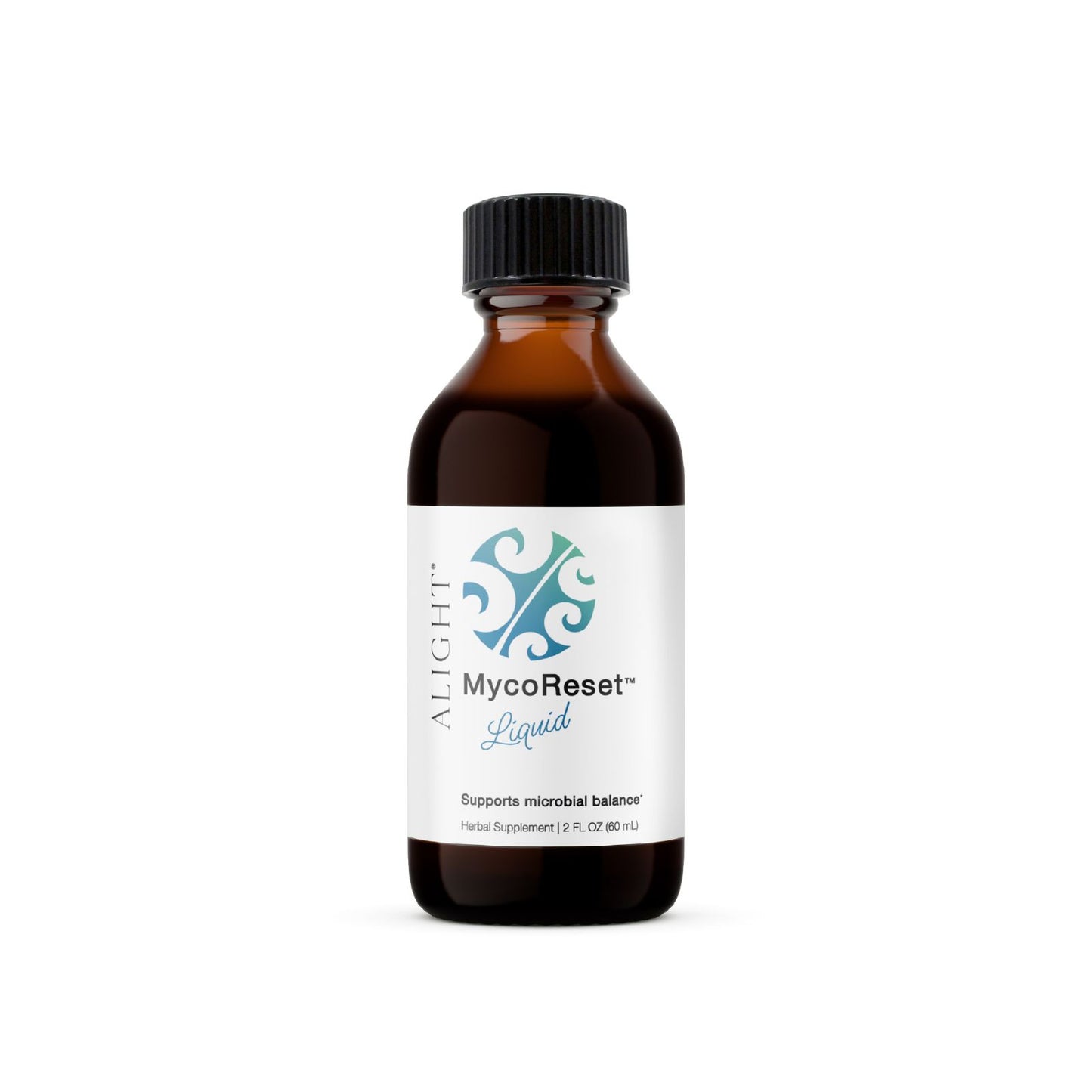 Bottle of MycoReset Liquid on a white background