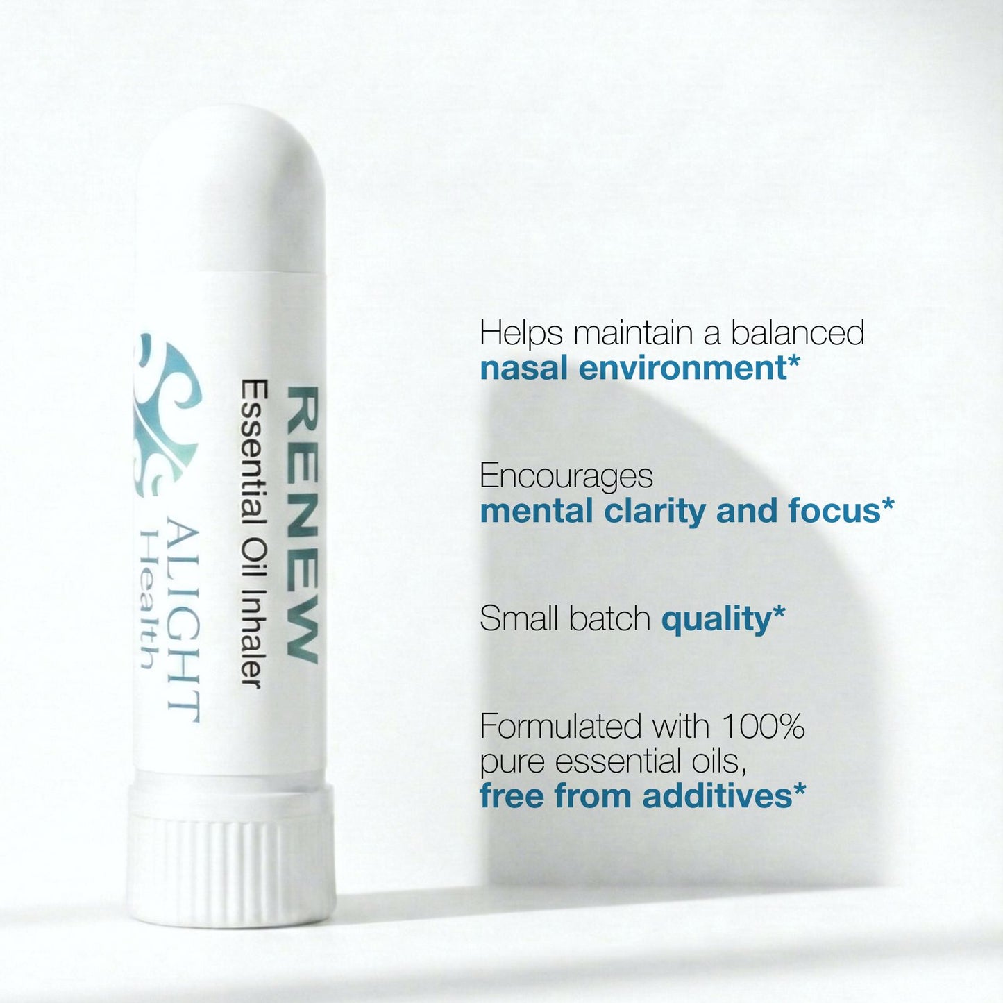 Alight Essential Oil Inhaler with text on a white background