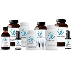 A collection of dietary supplement products from the brand Aligth, including amber glass bottles, white plastic bottles, and a pump bottle, arranged against a plain white background.